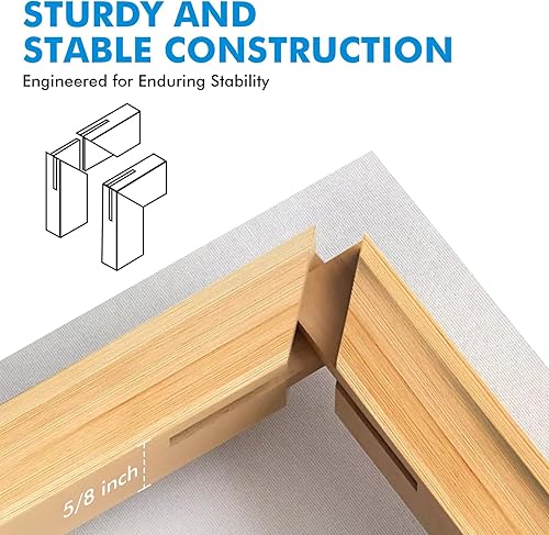 Miniatura 32 de GOTIDEAL Lienzos estirados para pintura, 12 x 12 pulgadas, juego de 7, blanco imprimado, 100% algodón, lienzos cuadrados de arte en blanco