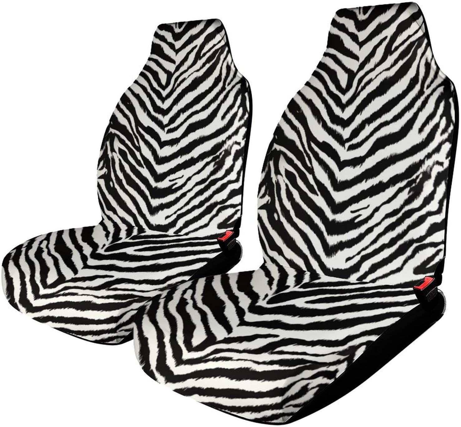 Zebra Print Car Seat Cover Front Seats 2 Pack, Men Women Automobile Interior Decor Accessories, Car Seats Protector Fit for SUV, Truck, Sedan