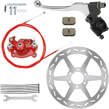 Mini Bike Brake Lever Kit with 180mm Disc Brake Rotor Compatible with Coleman CT100U CC100X Baja Doodlebug DB30 Motovox MBX10 MBX11 Monster Mega Moto 80cc 105cc Parts Rear Brake Caliper