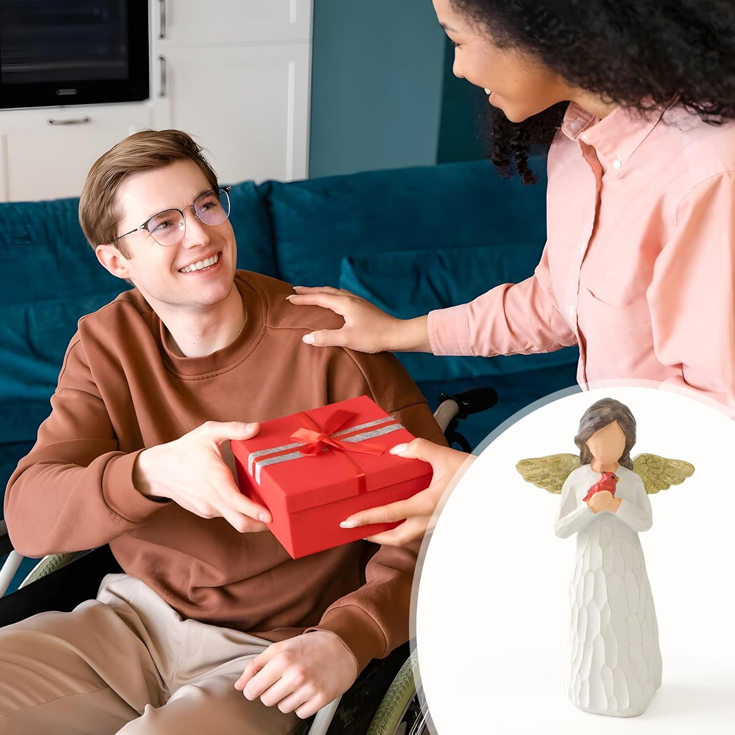 Cardinal Gifts for Women, Guardian Angel Figurines, Resin Statues Sympathy Rememberance Memorial Comfort Heaven Gifts - Image 6