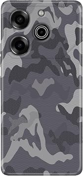 Senada Tecno Pova 6 Pro ile Uyumlu K l f Tecno Pova 6 Pro Desenli Silikon Gri Kamuflaj