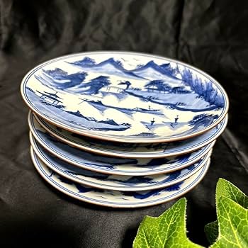 Amazon.co.jp: 昭和レトロ 京焼 清水焼 橋本龍岳 龍岳窯 染付