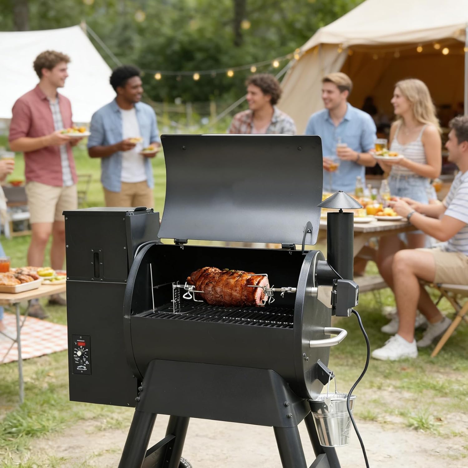 onlyfire Grill Rotisserie Kit for Traeger Pro 22, Pro 575, Pro 780 Series Wood Pellet Grill and Smoker, BBQ Grilling Accessory for Outdoor Cooking