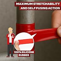 Vista 52 de XFasten Cinta autoadhesiva de silicona, para fusión 1 pulgada X 36 pies, Azul