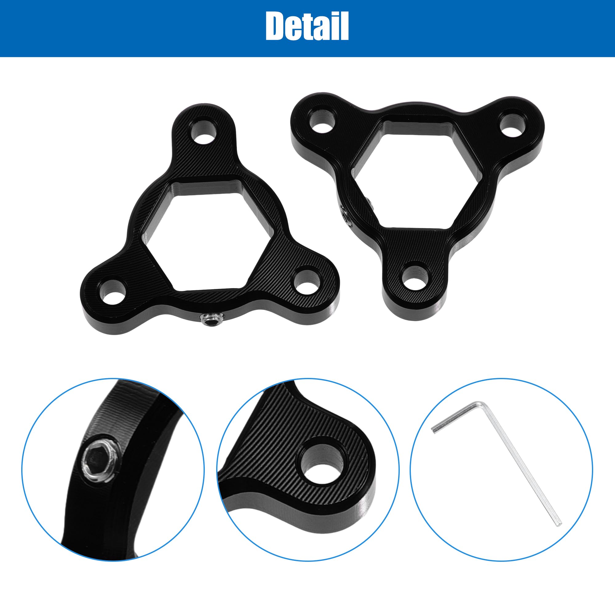 Motoforti Regolatori di precarico forcella CNC in lega di alluminio nero da 19 mm per la maggior parte delle motociclette - Confezione da 2