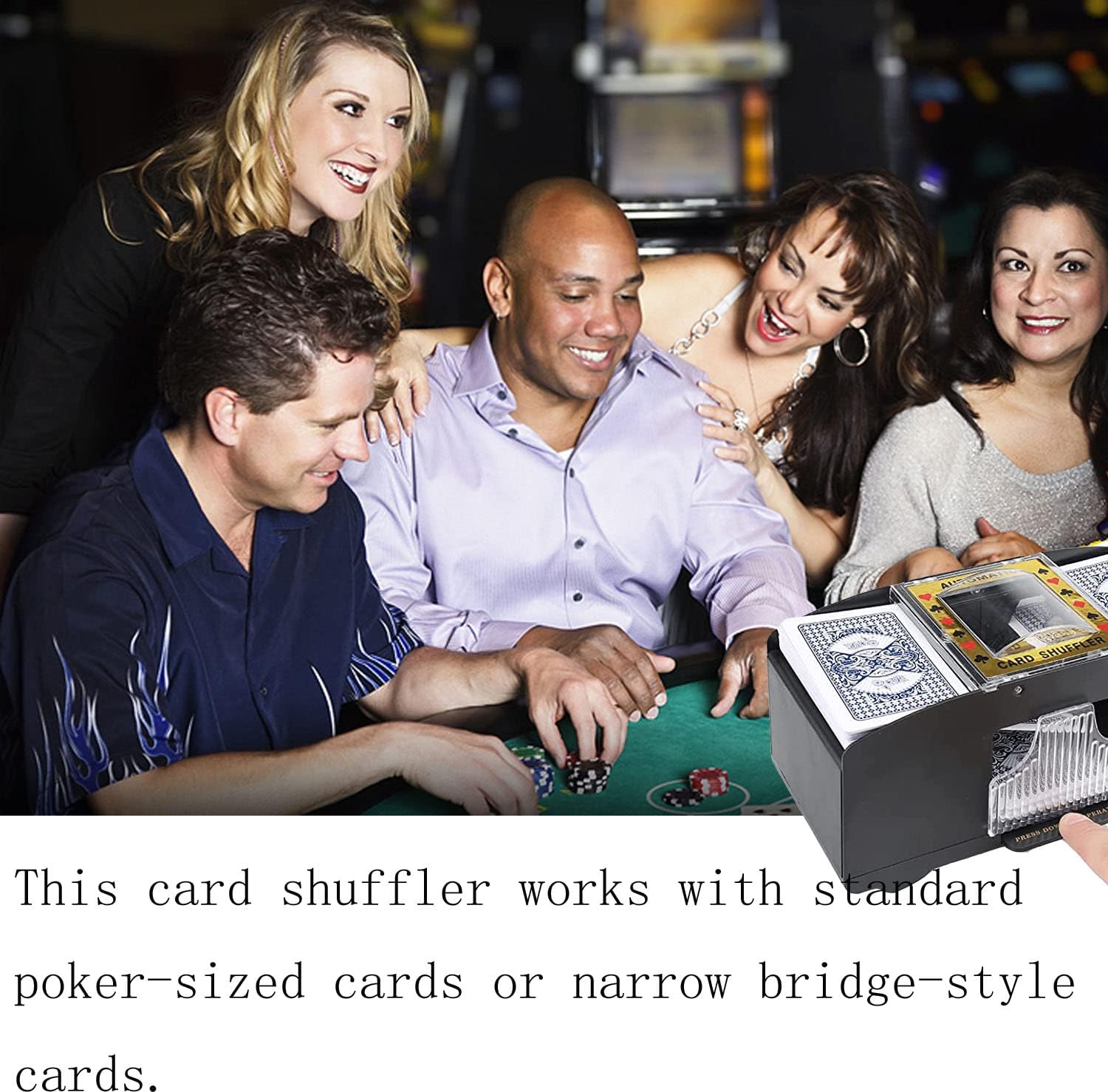 Automatic Card Stirrer, Luxury Blackjack with Wood Grain Game Casino Poker Shuffle Machine