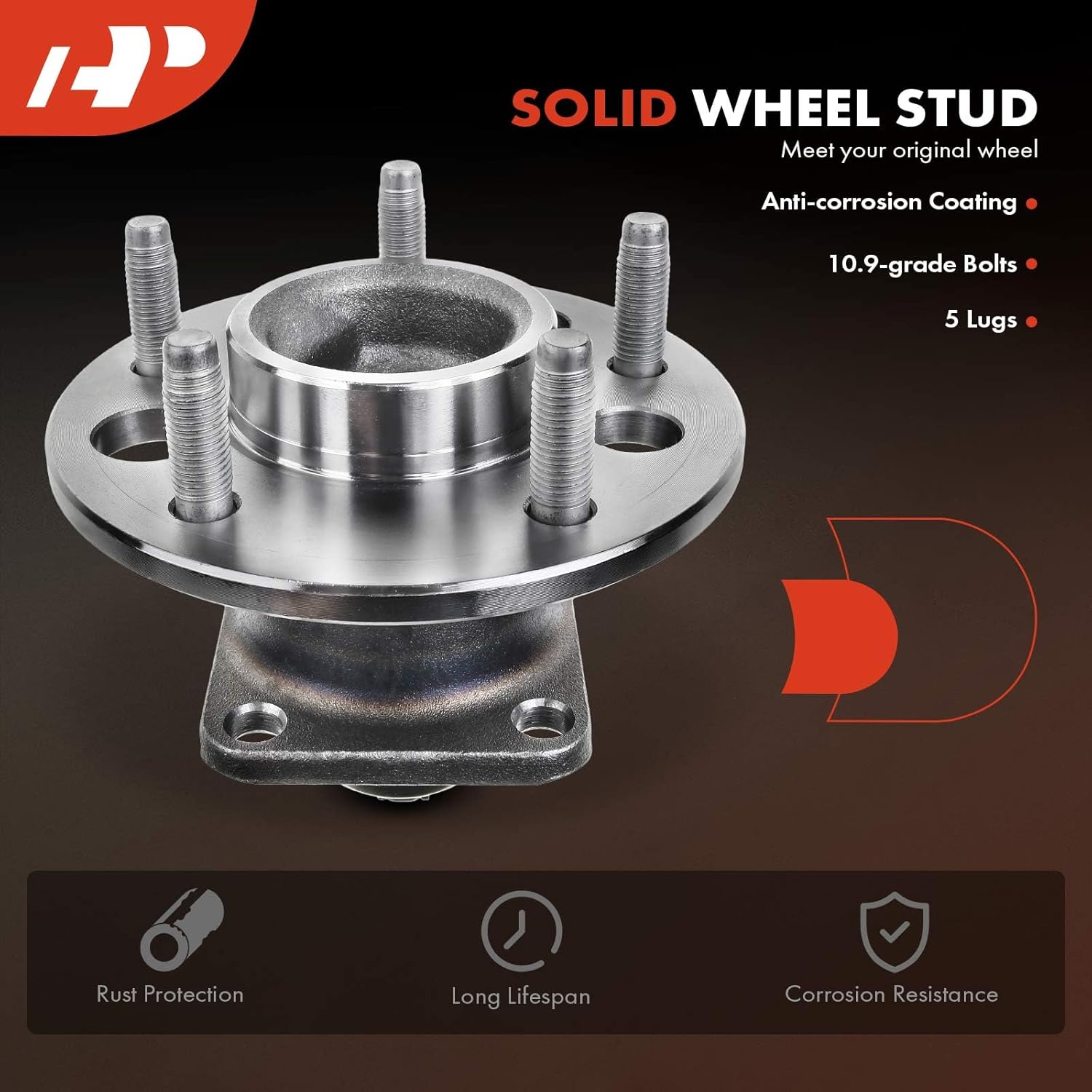 A-Premium 2 x Rear Wheel Bearing and Hub Assembly with ABS & 5-Lug Compatible with Buick Regal & Chevrolet Lumina, Monte Carlo & Oldsmobile Cutlass Supreme & Pontiac Grand Prix