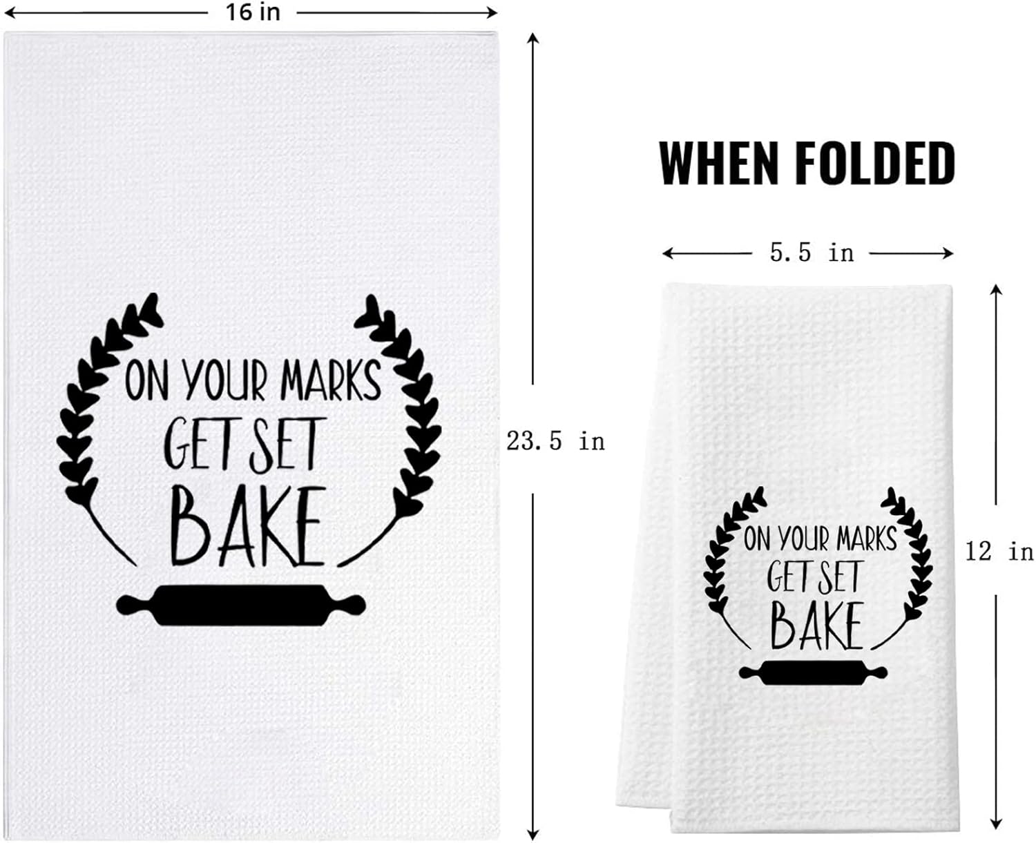 ZJXHPO Baker Towel Gifts On Your Marks Get Set Bake Kitchen Towel British Baking Show Inspired Gift Baking Gift Housewarming Gift Bake Lover Gift (Get Set Bake Towel) - Image 2