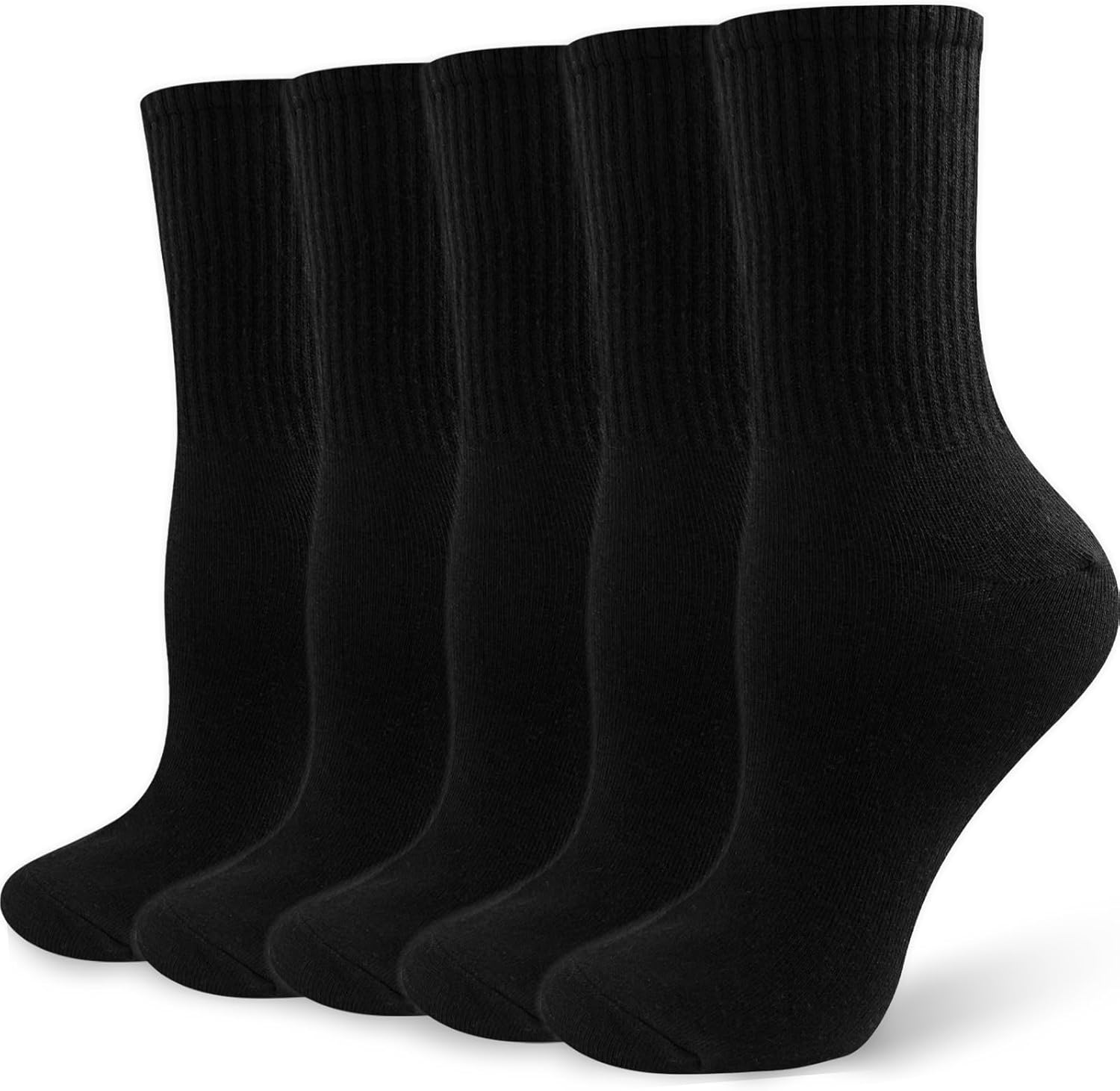 Wamicu Sokken voor dames, 5 paar, dunne tennissokken voor dames, sportsokken, katoenen sokken, wandelsokken, ademende kousen, maten 35-38/39-42, 5 x grijs, 35-38 EU