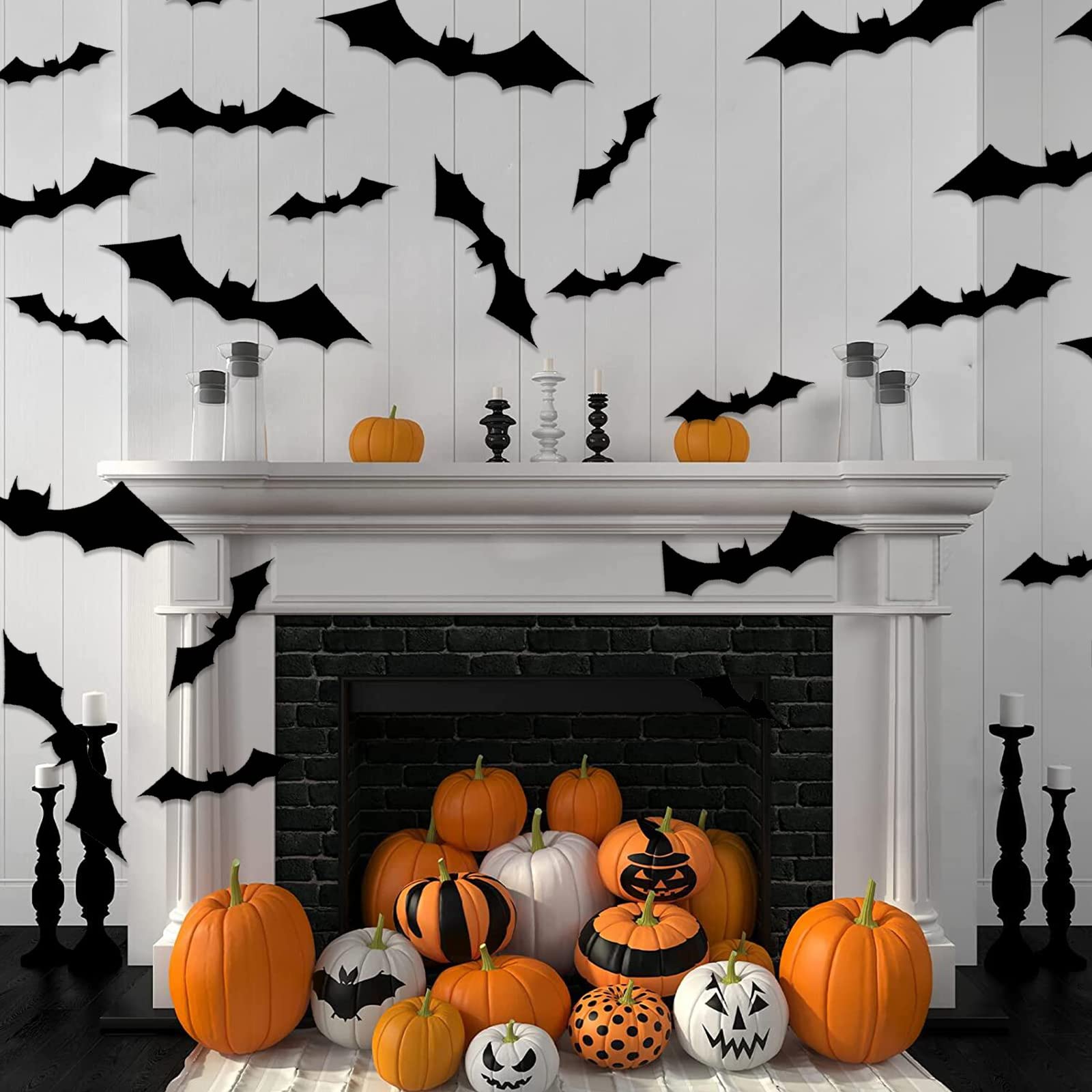 Halloween-Fensteraufkleber – 6 Bögen Mit Gruseligen Fledermaus-Silhouetten