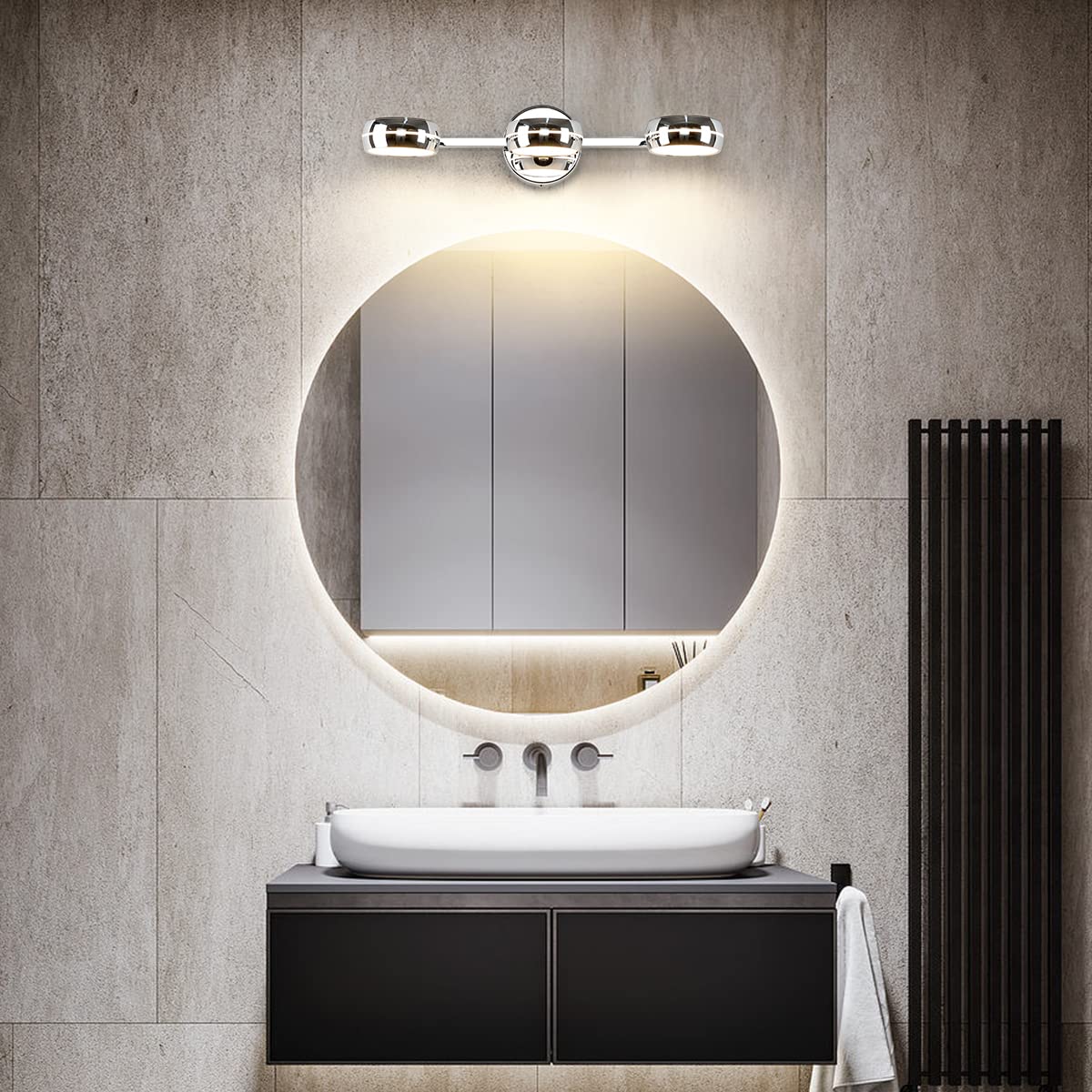 KELIDEN 3-Light Led Vanity Lights Dimmable 20.7" Inch Long 18W Bathroom ...