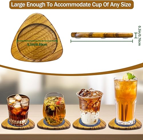 Miniatura 3 de Mid Century Modern Decor Coasters Set of 5 - Absorbent Coaster, Wooden Felt Coaster for Drinks Midcentury Modern Decoration