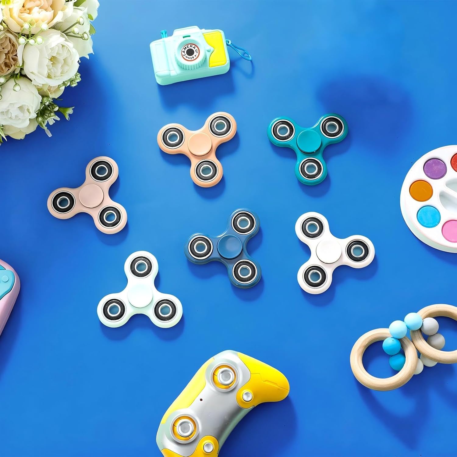 Silipull 48 Pcs Fidget Spinner Toy Bulk Sensory Fidget Toy for Kids Adults Favors Classroom Prizes Gift Bag Fillers Stress Relief (Pastel)