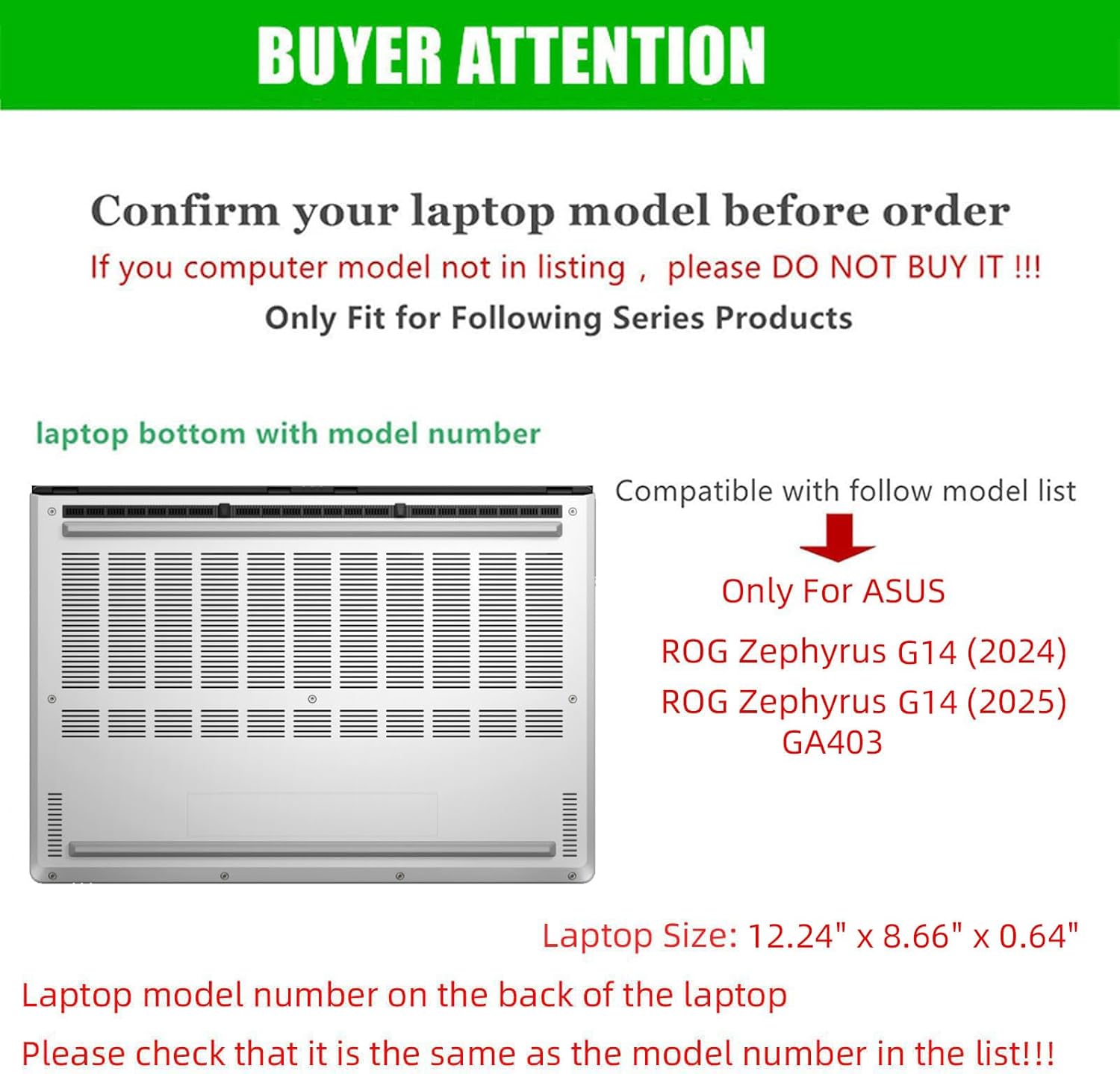 Laptop Cover Case Only for ASUS ROG Zephyrus G14 2024~2025 14" [not Compatible with Any Other Model] .2-in-1 PU Leather Detachable Notebook Sleeve (Pink)