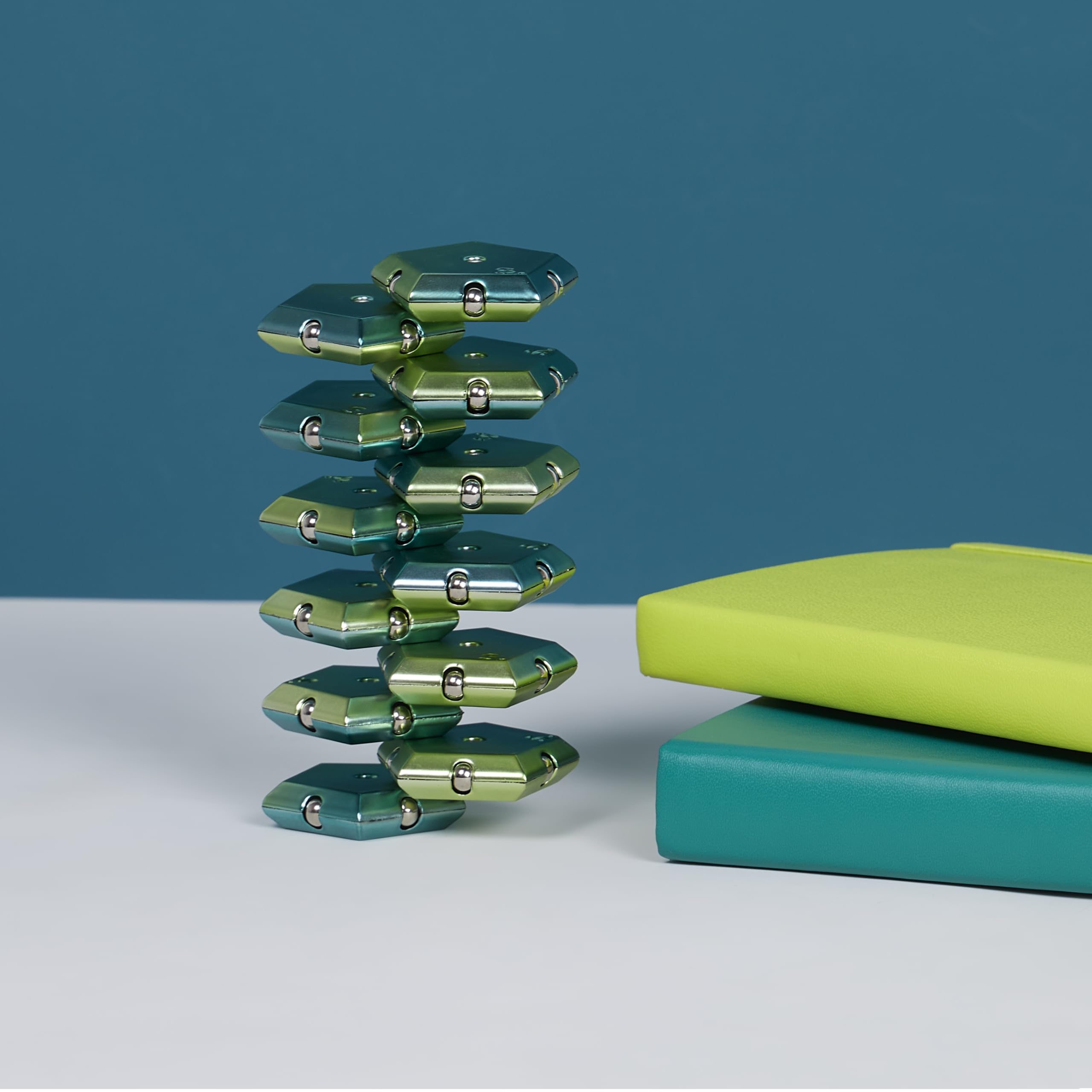 Speks Geode Magnetic Fidget Toy, Chrome Green, Sphere - Image 2