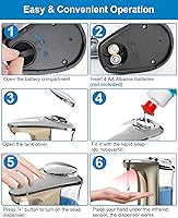 Vista 8 de Dispensador Automático de Jabón, Dispensador de Jabón para Platos Sin Contacto 17oz/500ml con Sensor Infrarrojo Mejorado, 5 Niveles Ajustables