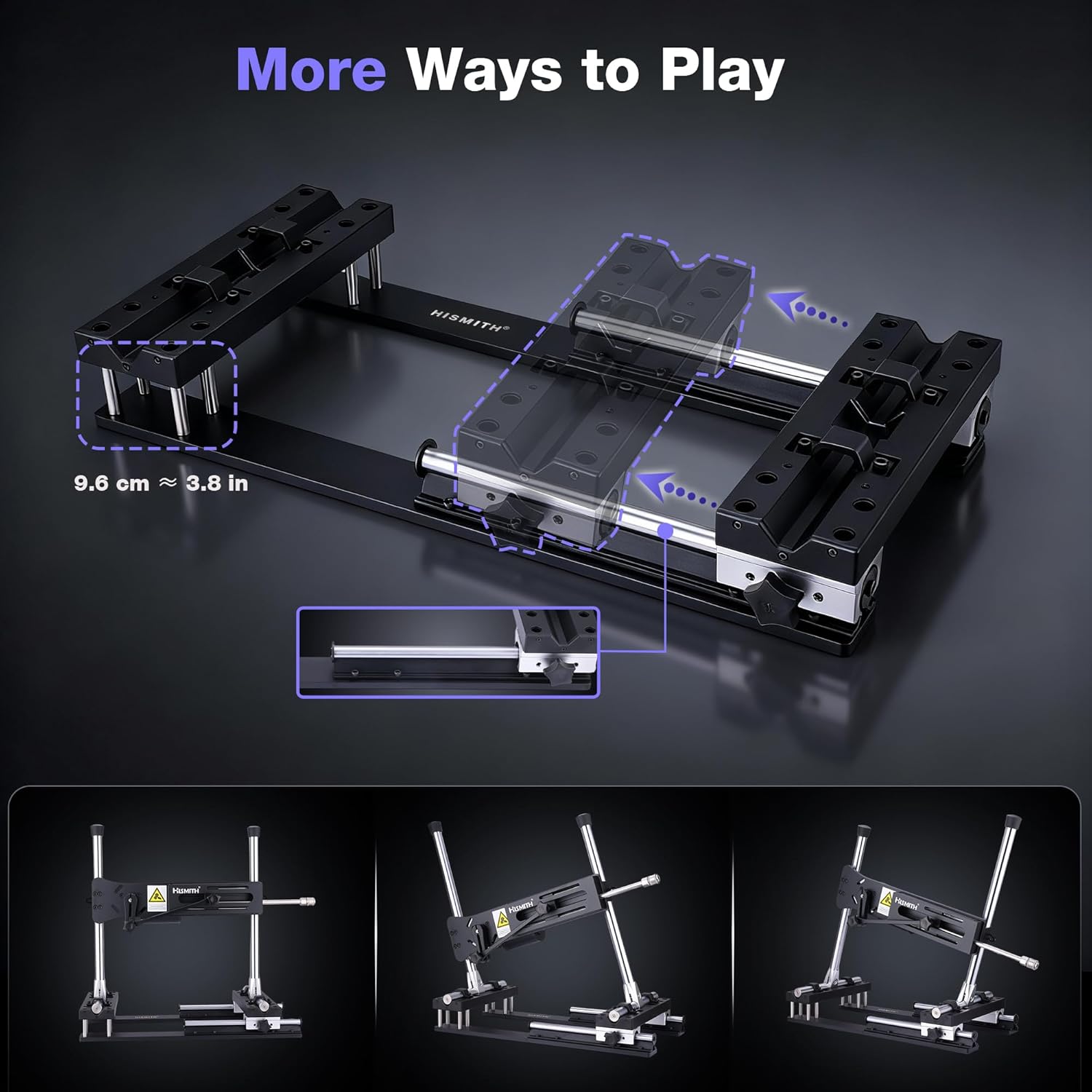 Hismith Non-Slip Base Plate 3.0 for Sex Machines, Aluminum Alloy Anti-Rotation Design, Compatible with Servok, Aero-Rocker, Premium 3.0/4.0 & Mini Series