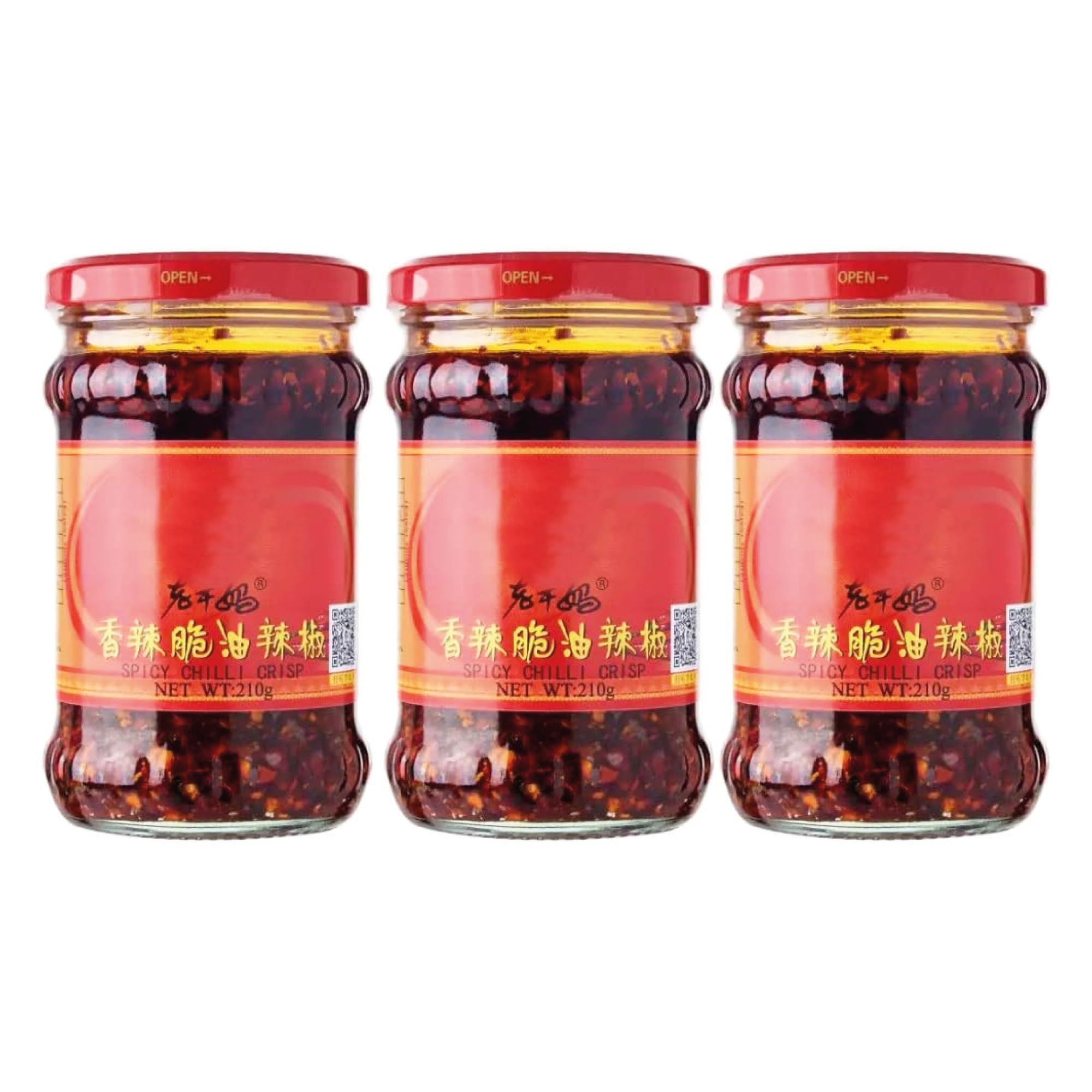 Criispyy Chilli in Oil 210g (Pack of 3) | Authentic Chinese Flavor | Irresistible Heat and Crunch | Enhances the Taste | Balanced Aromatic Spices and Savory Garlic | Spice Up Your Dishes