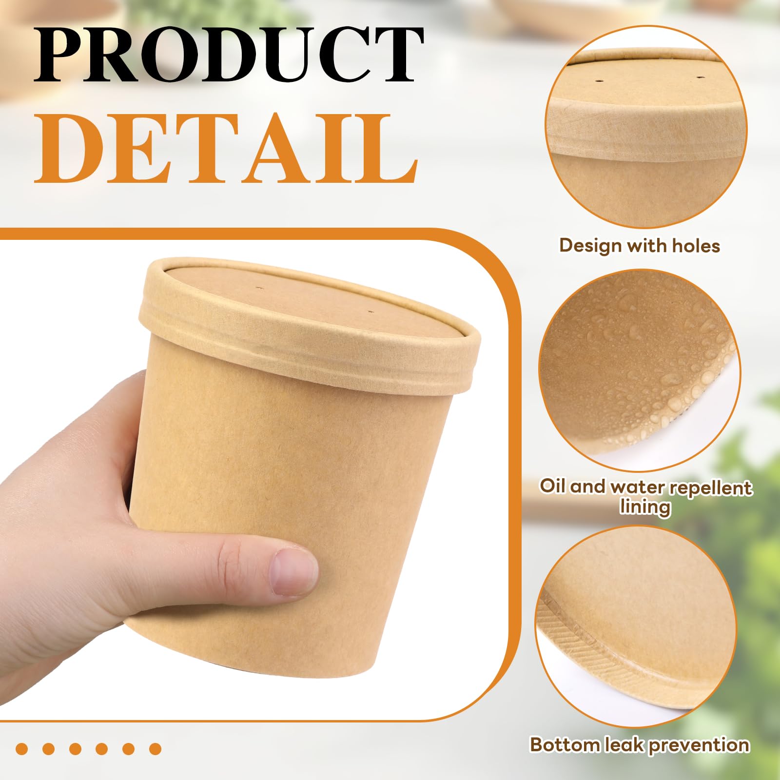 Lot de 25 gobelets à crème glacée avec couvercles - Parfaits pour la maison, les fêtes et le bureau - 450 ml