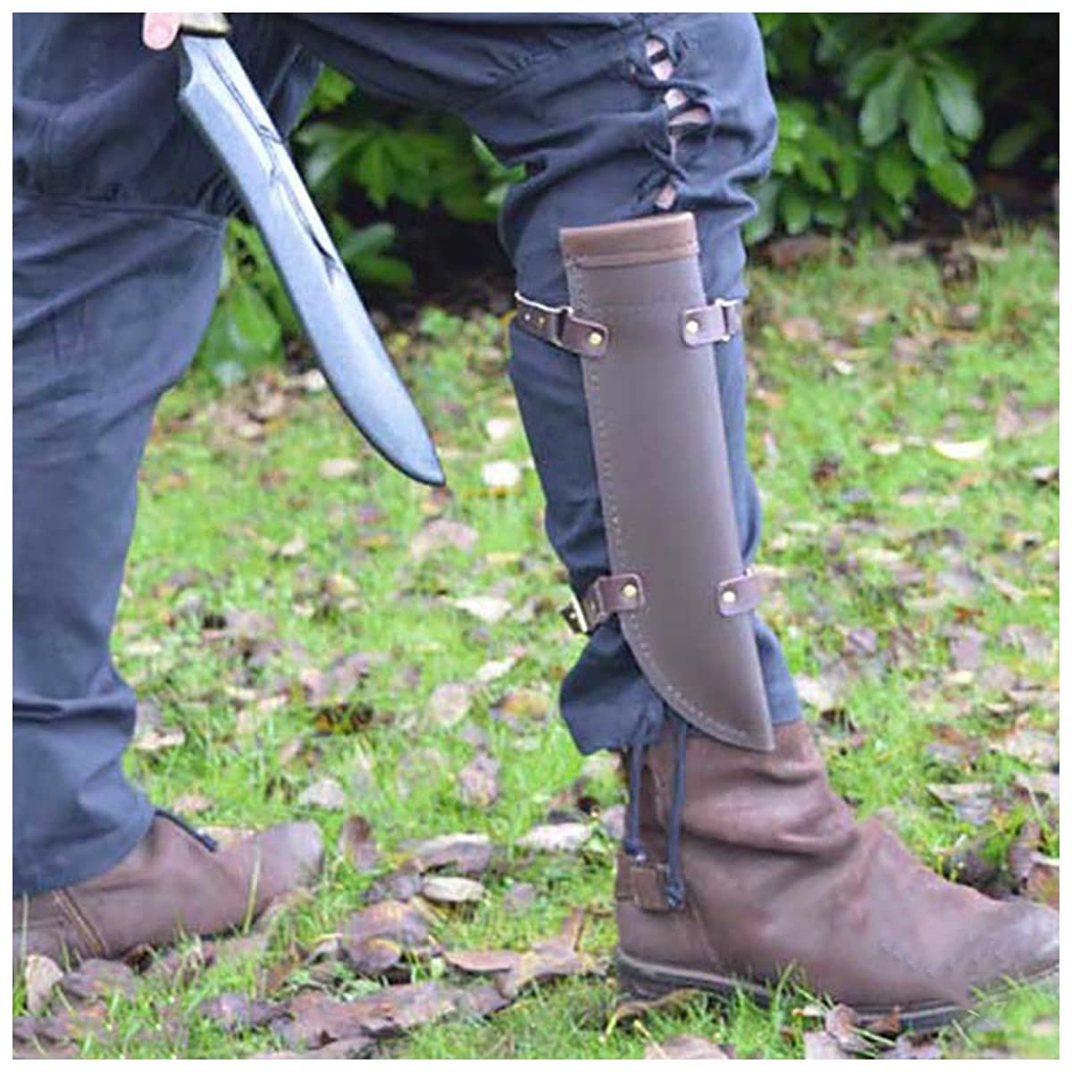 Fodero per Coltello Vintage Medievale, Protezione per Gambe all'aperto Trasporto Semplice, Fodero per Gamba pugnale Assassino, Accessori Cosplay rinascimentali, Stile Medievale (Marrone)