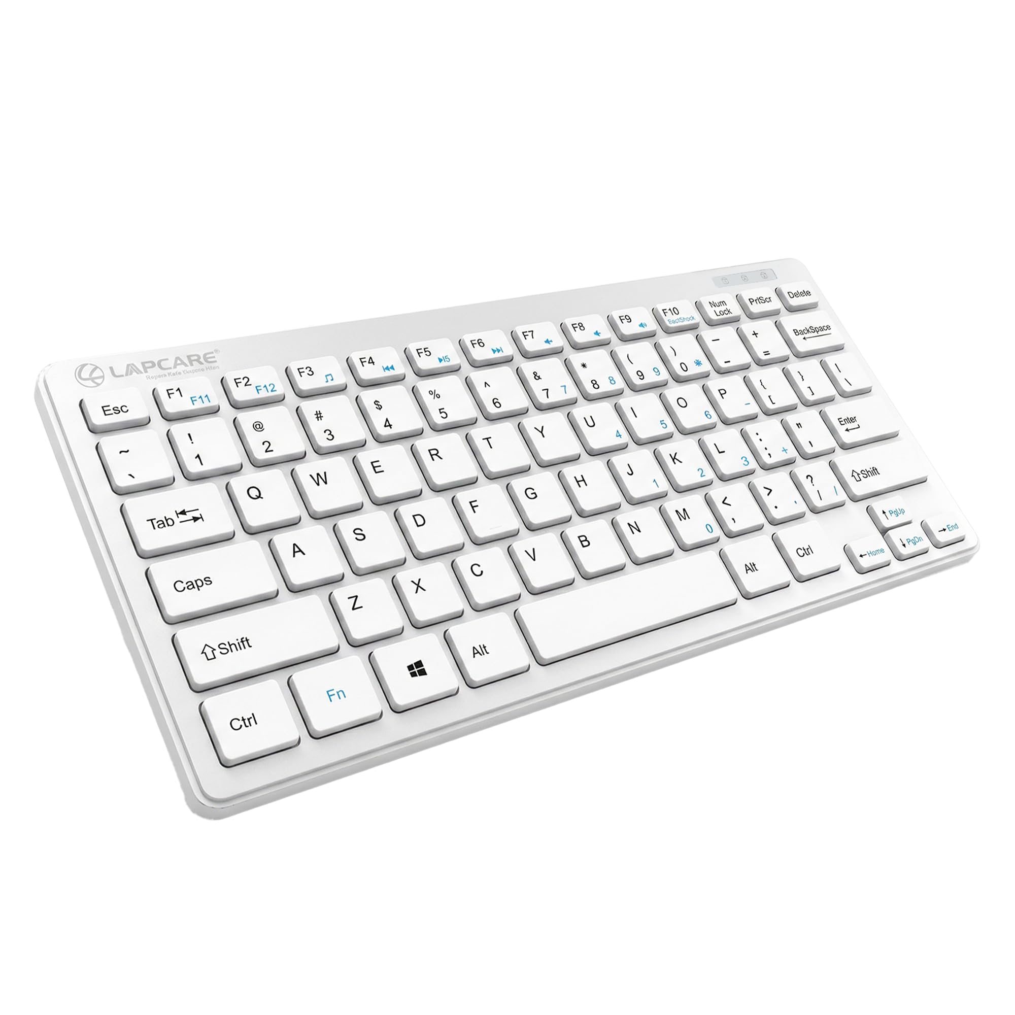 LAPCARE D-lite Plus Wireless Keyboard with 2.4 GHz & 87 Keys, 8 Million Key Life, Minimalist Design,Compatible Window98, ME, 2000, XP, Windows VISTA/7/8/10,Linux (D-Lite + Silver)