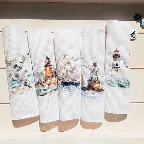 Miniatura 4 de Alisa 0-223 - Kit de punto de cruz de Lighthouse en lienzo de 14 unidades. Kit pequeño monocromático fácil y rápido de Alisa 0-223