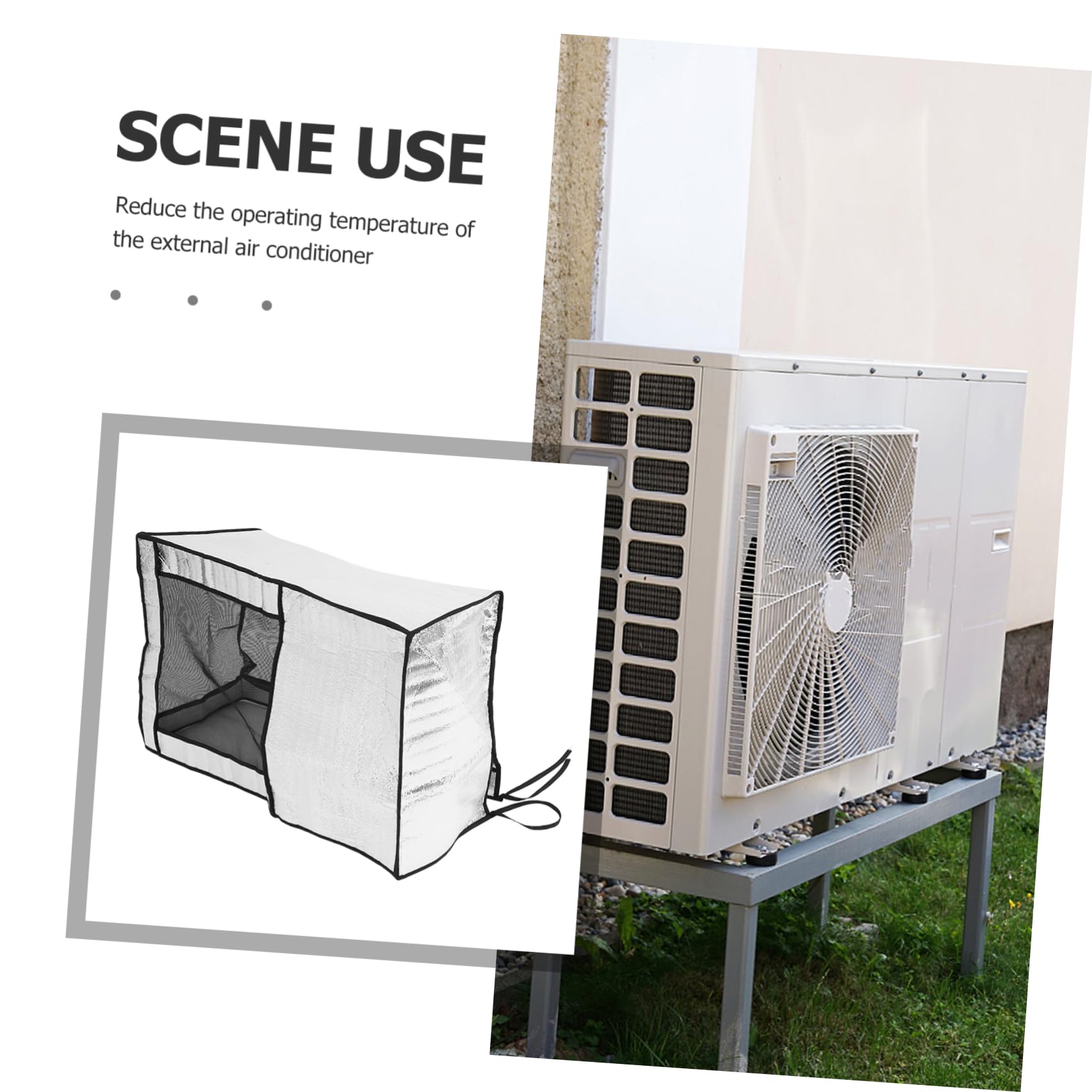 DOITOOL Para Aire Acondicionado Exterior Resistente Al Sol y Aislamiento Térmico Funda Antipolvo Para Equipos De Climatización