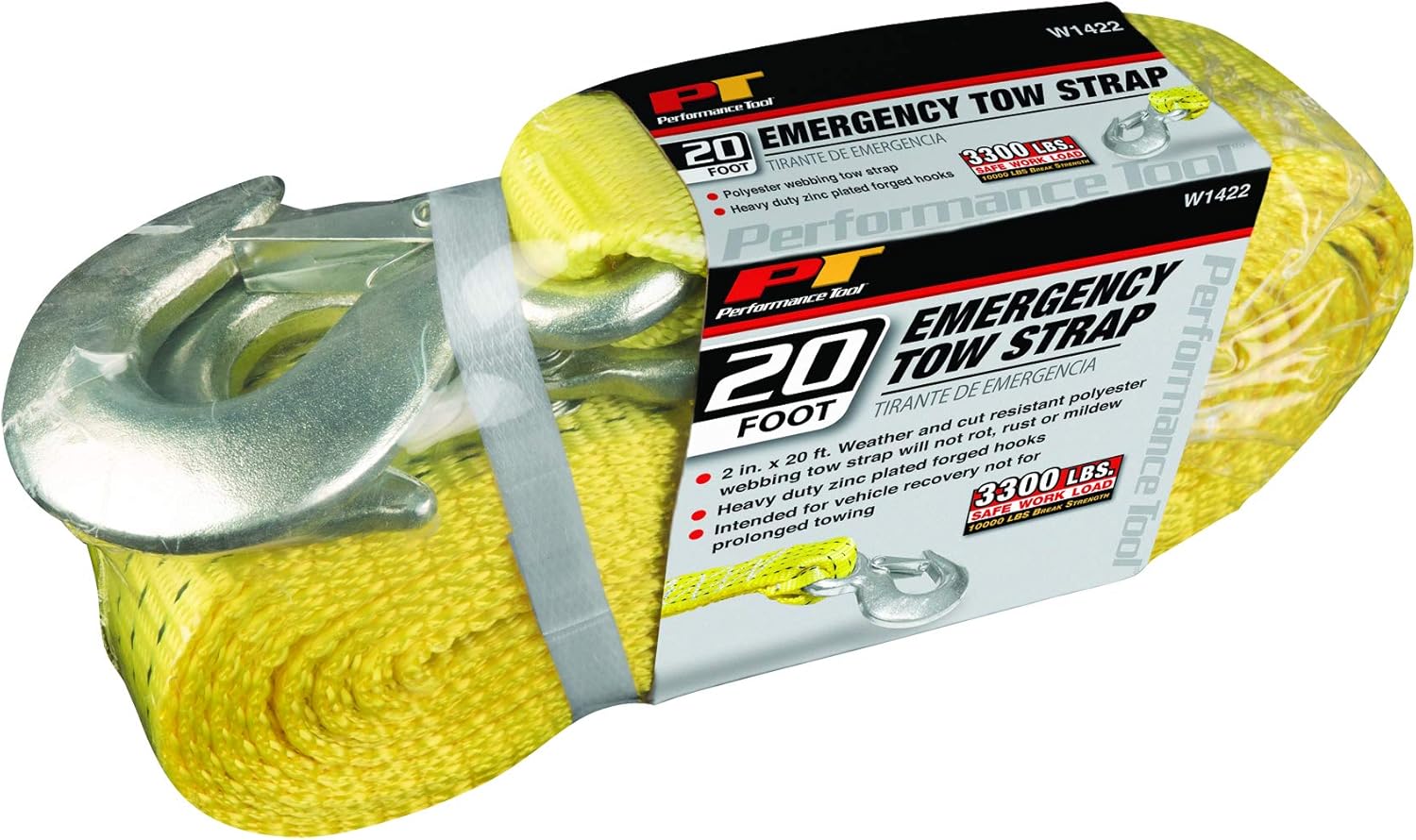 Performance Tool W1422 2" x 20' Emergency Tow Strap - 10000 lbs. Capacity