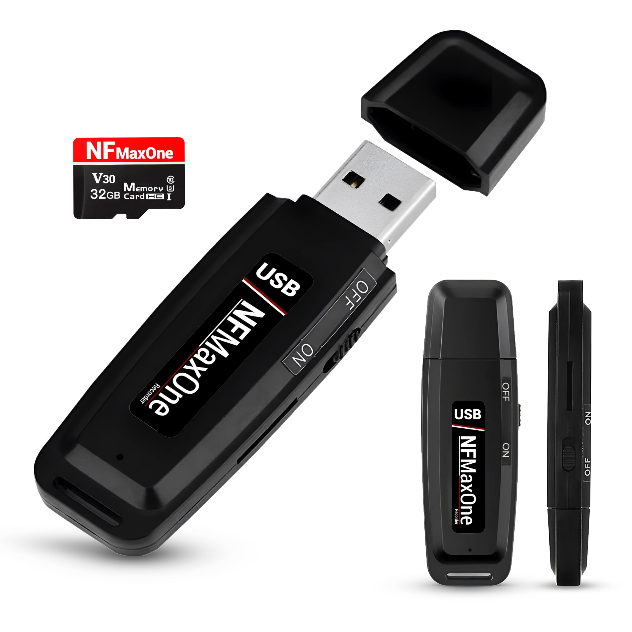 Grabadora de Voz Espia Digital con MicroSD de 32 GB incluida | Mini Grabadora de Audio Ideal para Reuniones, Entrevistas, Clases | Grabadora USB Espia Portatil con hasta 500 Horas Grabación ST