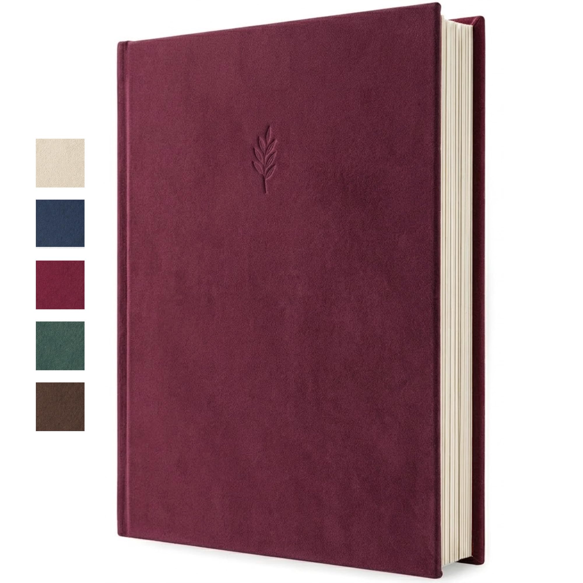 Large Photo Album Self Adhesive - 80 Pages Hold 240 6x4 Photos - Velvet Memory Book for Wedding, Family, Baby & Travel - Scrapbook with Sticky Pages, 24x33cm - Red