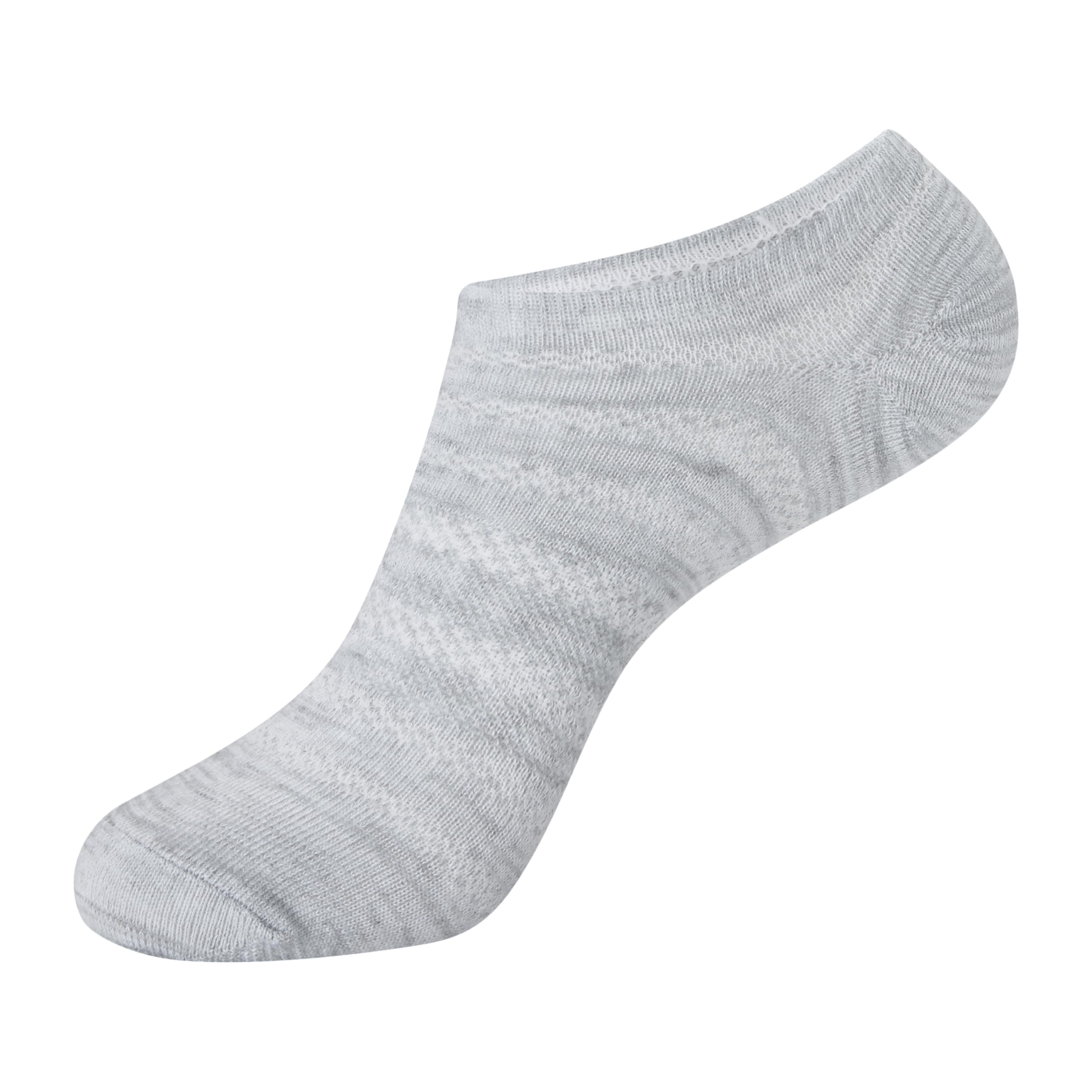 Hanes Women's Lightweight Breathable Super No Show Socks 6 par, różowy/szary akcentujący design, rozmiar buta: 5-9, Różowy/szary akcent