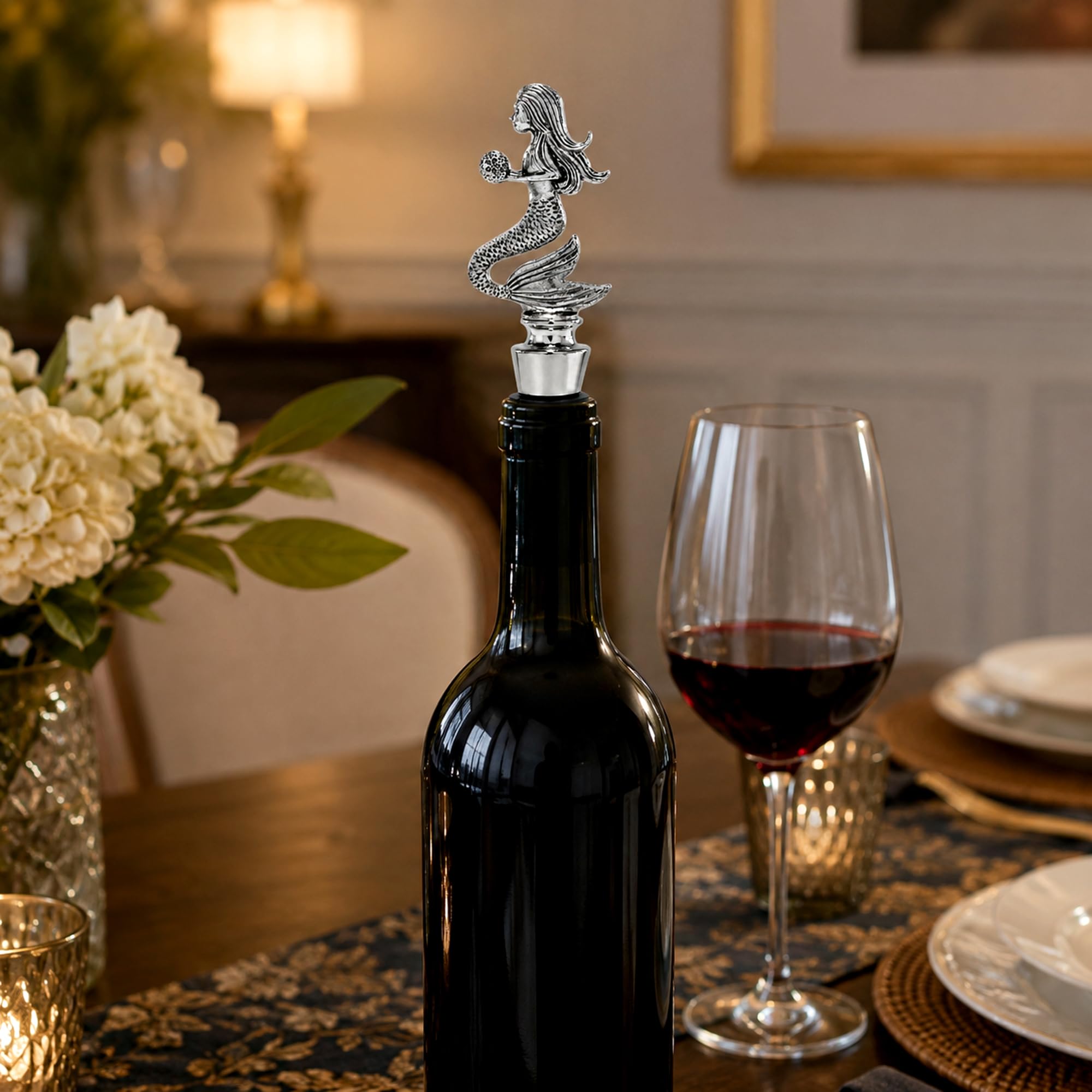 Homestia - Tapón de acero inoxidable reutilizable para botella de vino y otras bebidas.