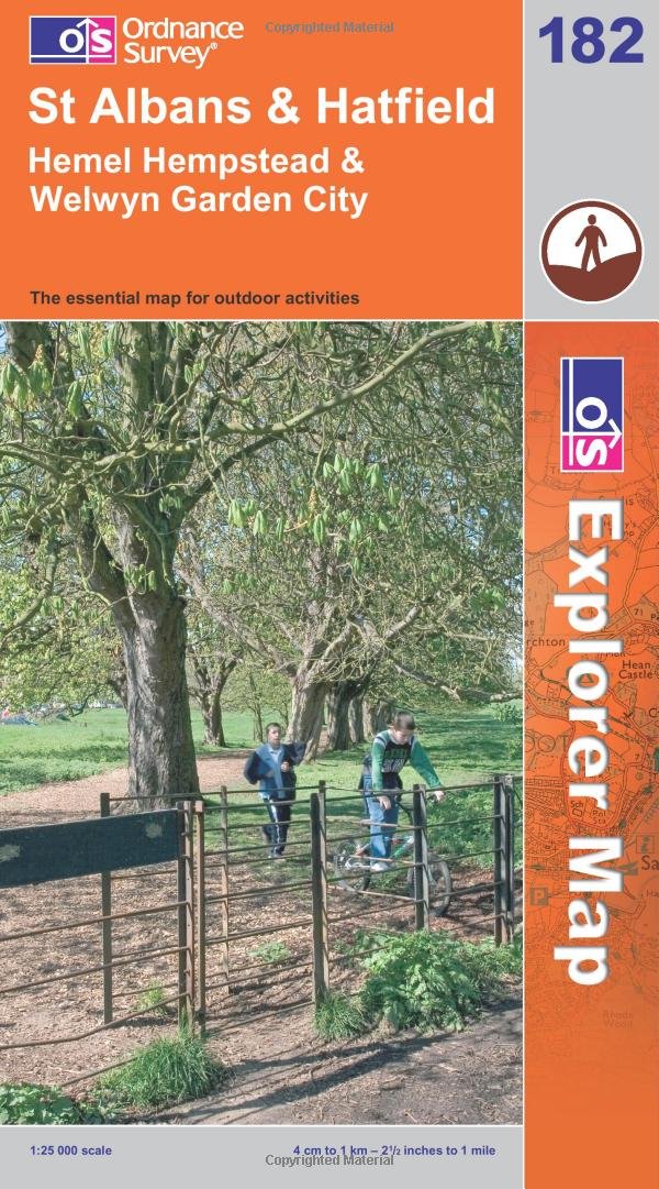 Ordnance Survey Explorer Map 182 St. Albans & Hatfield, Hemel Hempstead & Welwyn Garden City: Sheet 182