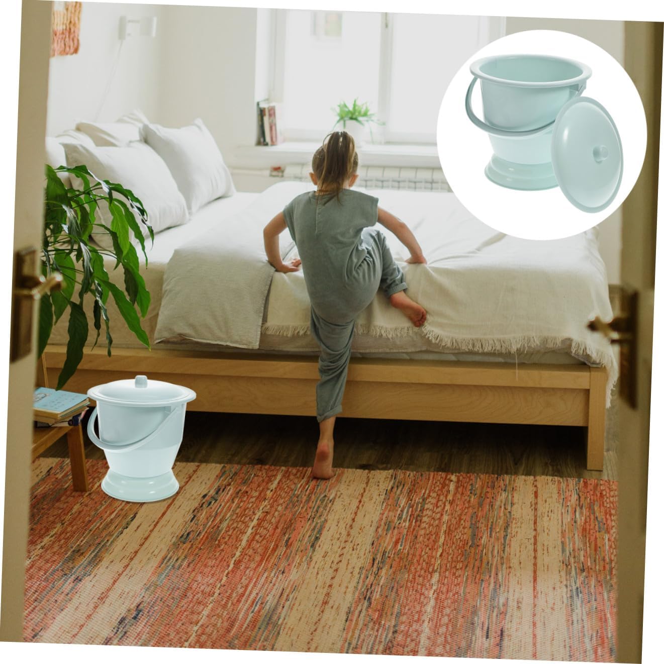 Luxshiny 1pc Chamber Pot Lid Portable Urine Potty for Home Use Thickened Spittoon for Adults Easy to Clean for Elderly and Pregnant Women