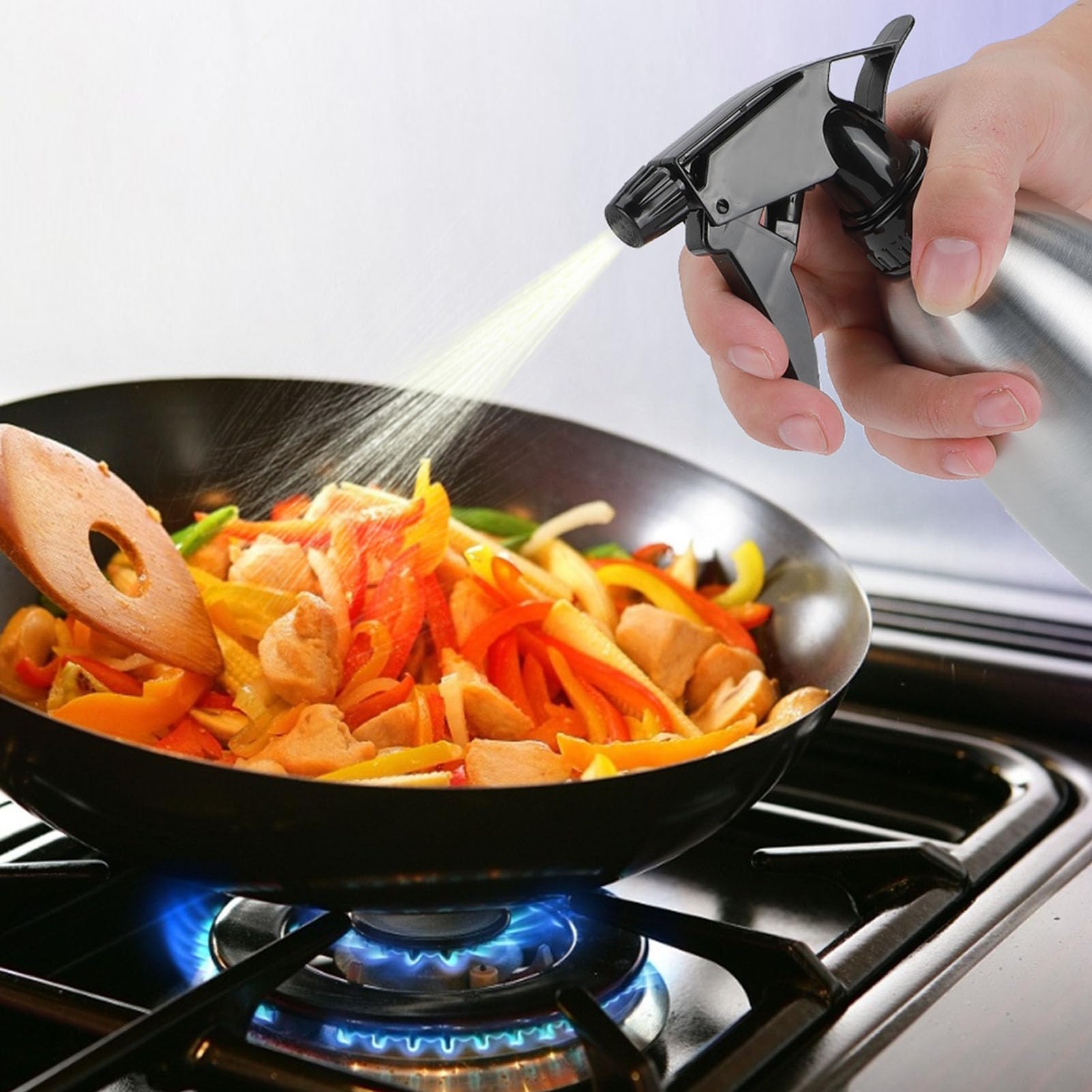 Flacone Spray in Acciaio Inossidabile, 500ml Spruzzino Piante In Acciaio Cucina Manuale Spruzzo Bottiglie Spray per Giardinaggio Cucina Grigliate