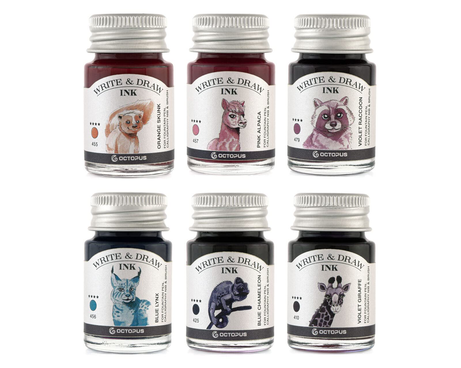 Octopus Write & Draw Ink HORIZON Tintenset, wasserfest, 6 x 10 ml