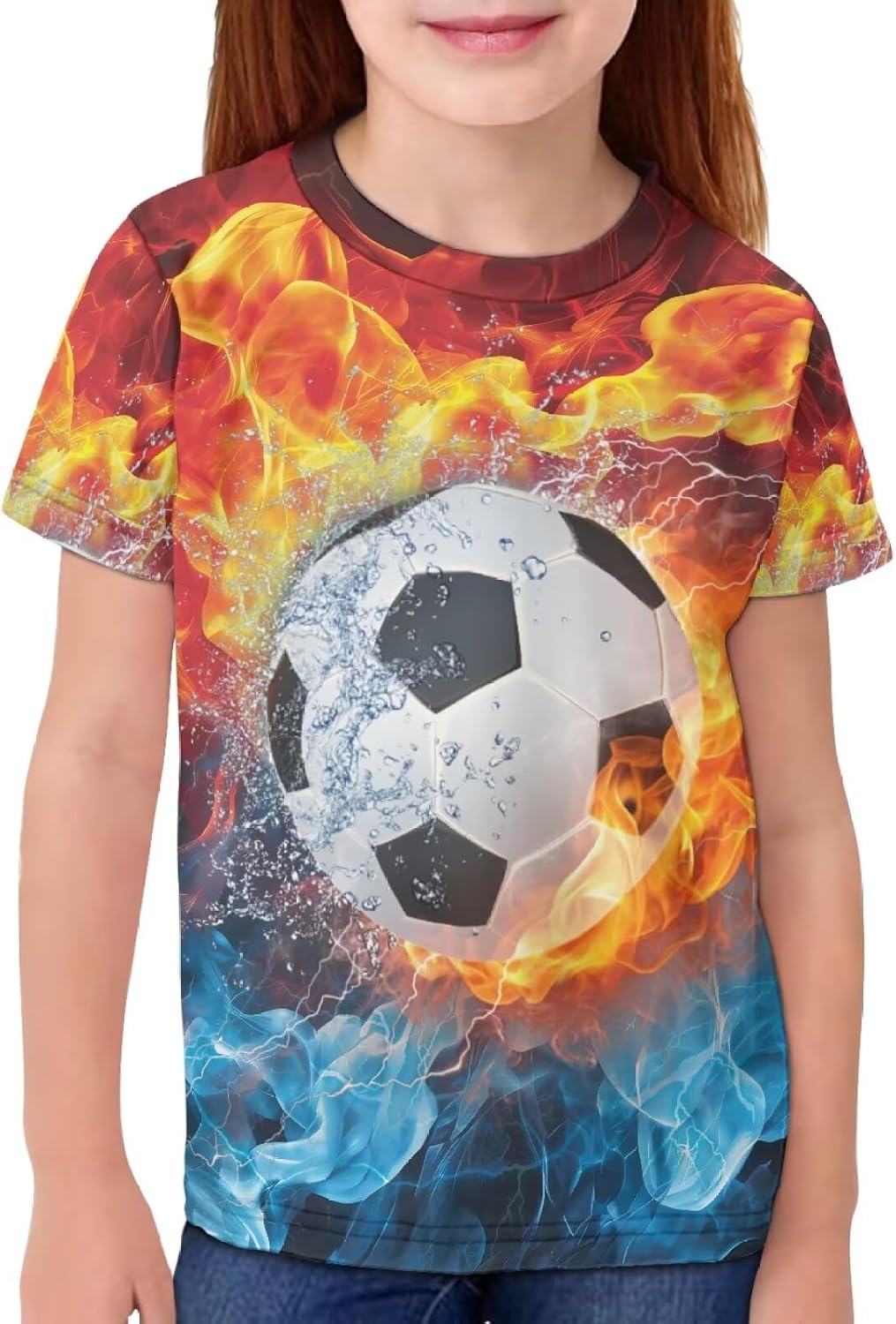 JEOCODY Boys Girls Graphic Tees Funny 3D Printed Short Sleeve T-Shirts 3-16T