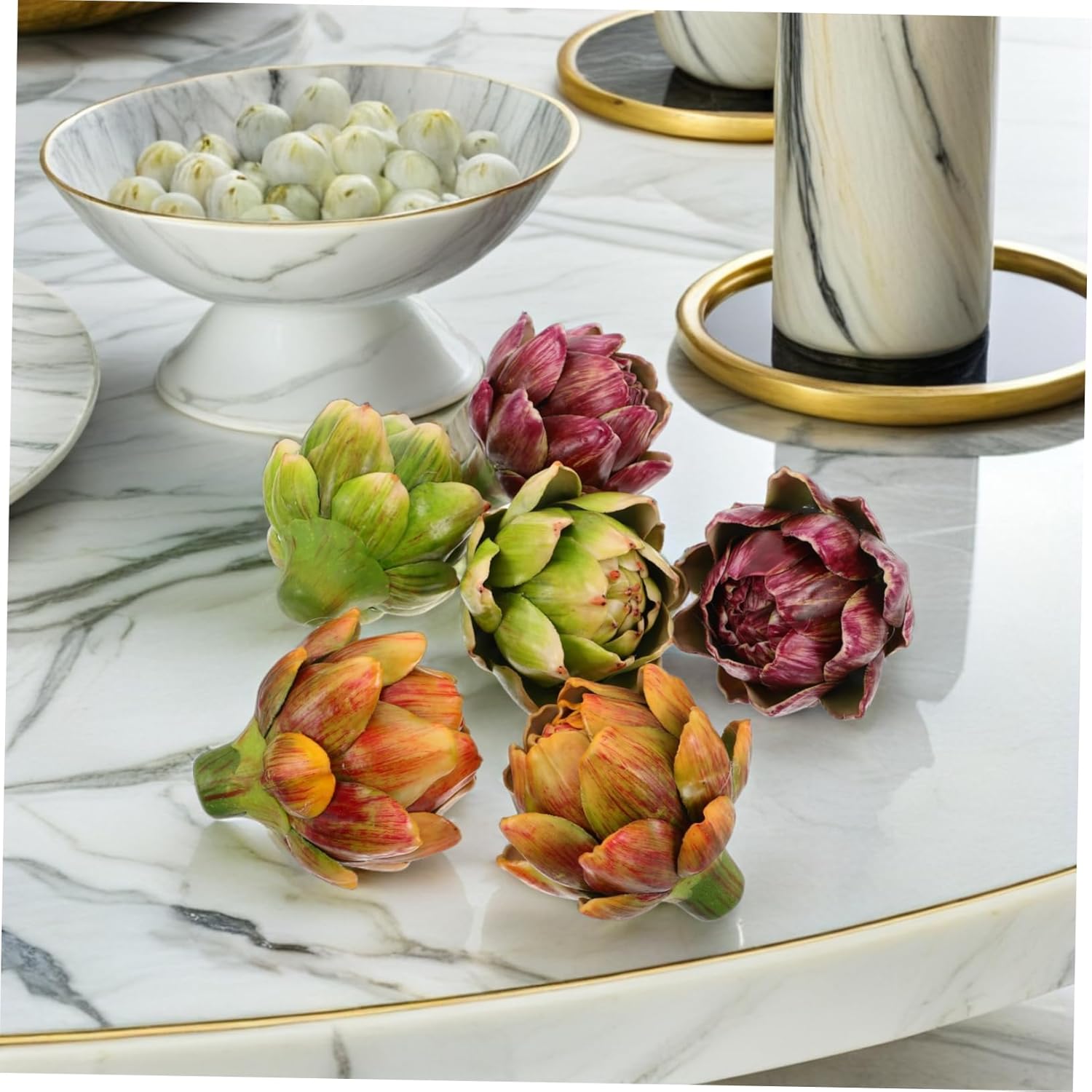 6pcs Simulation Vegetable Decor Artificial Artichoke Low Maintenance Nordic Charm for Wedding Home Event Shop