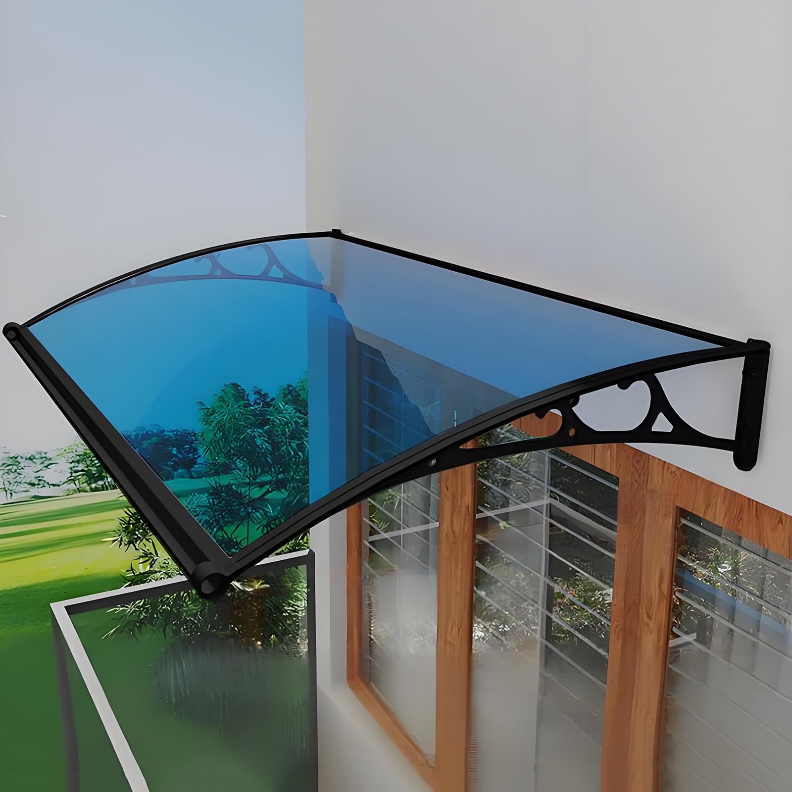 Auvent de fenêtre 80x200cm en aluminium pour protection de terrasse