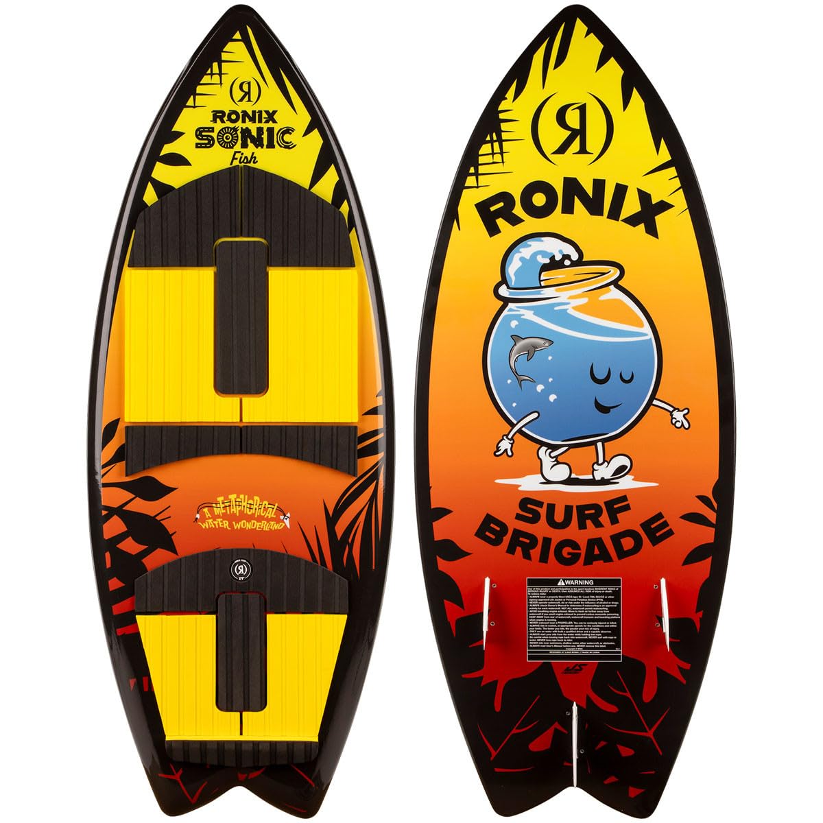 Ronix Boy's Sonic - Fish - Sunset Splash Wakesurf Board