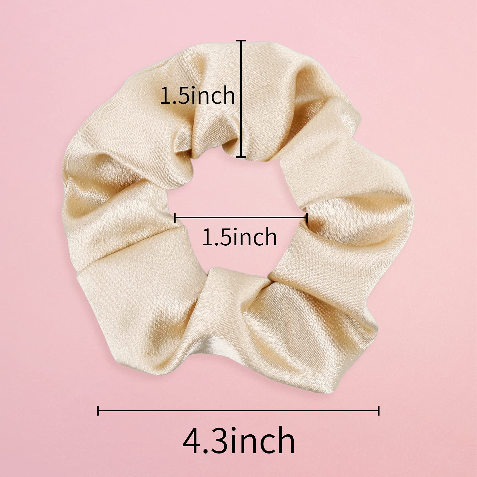 Antetek Paquete de 8 gomas elásticas para el pelo y coleteros de satén para mujeres y niñas, propuesta de dama de honor, regalos de despedida de soltera, bodas, cumpleaños y día de Galentine (blanco y