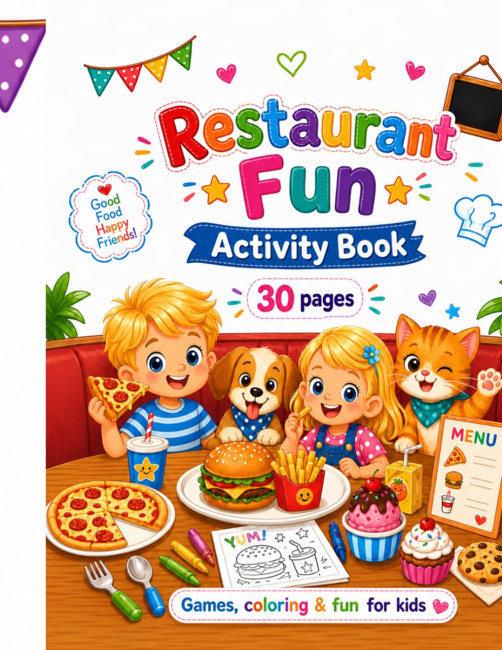 Restaurant Fun Activity Book: Fun and practical Activity Book for Kids Ages 4-6