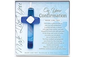 Encouraging Confirmation Gift for Young Men, Handmade Glass Cross Symbol of Faith