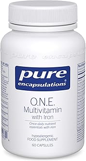 Pure Encapsulations O.N.E. Multivitamin with Iron - with B Vitamins, Folate, Zinc and Vitamins A, B, C, D, E and K in Highly Bioavailable Forms, 60 Capsules