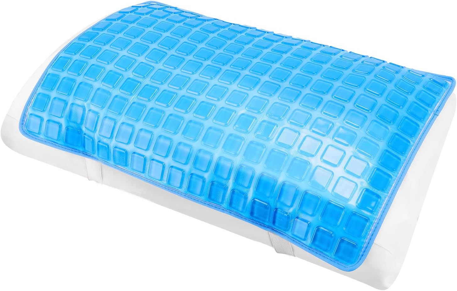 Gel Cooling Pad for Bed Pillow - Foldable Ergonomic Design, Anti-Slip Elastic Belt, Reusable Gel Mat for Home & Beauty Salon
