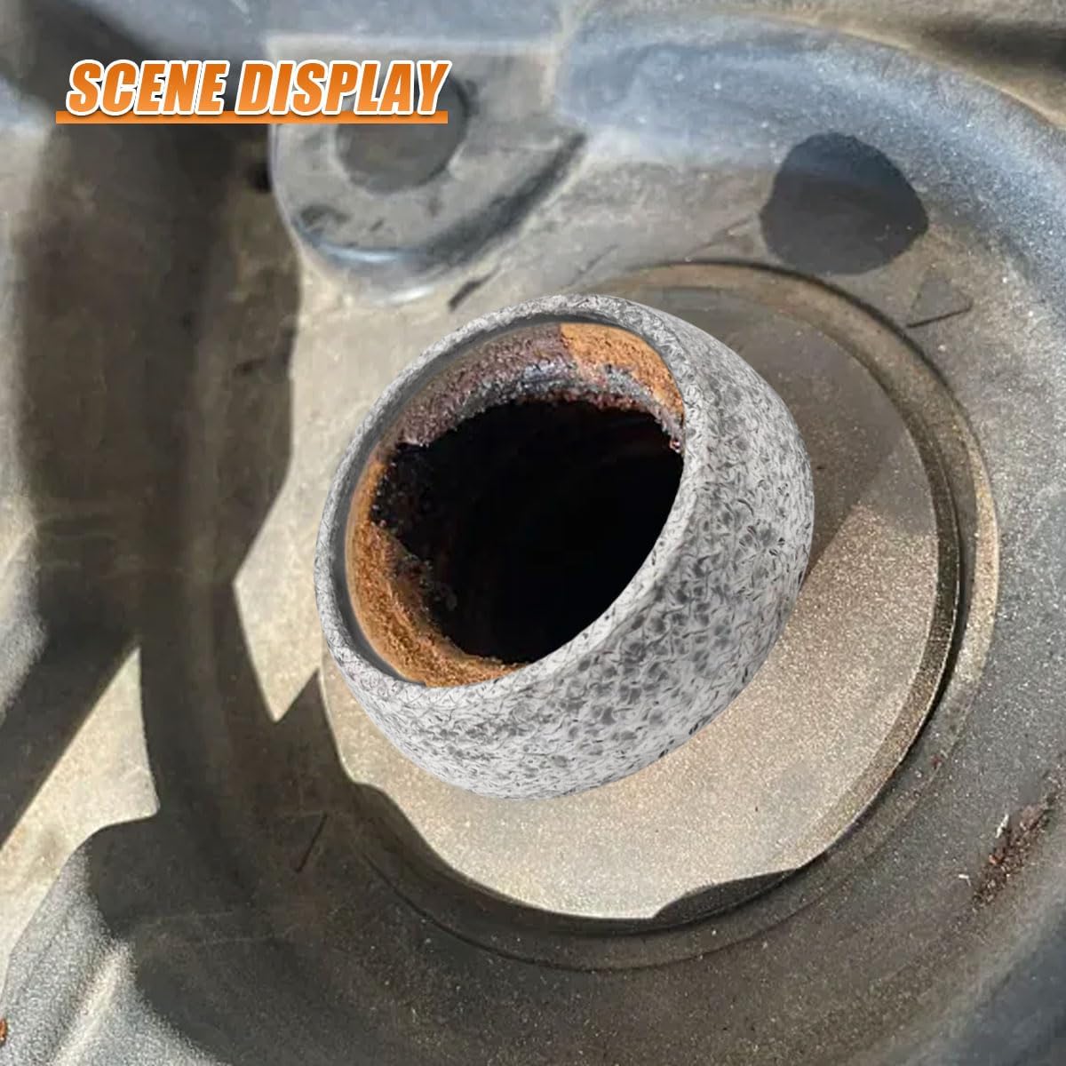 Craedli ID 45mm Car Exhaust Manifold Gasket, Graphite Manifold Flange Donut Gaskets, Auto Exhaust Muffler Gasket Replacement to Prevent Leaking Between Exhaust-Pipe & Exhaust-Manifold(45MM)