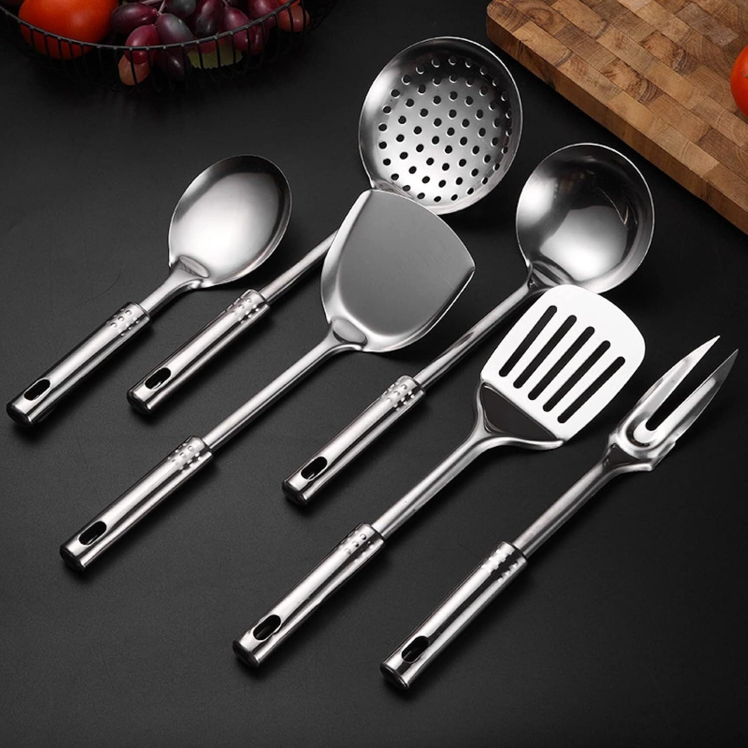 Küchenutensilien-Set, Kochutensilien-Set Aus Edelstahl, 6-teilig