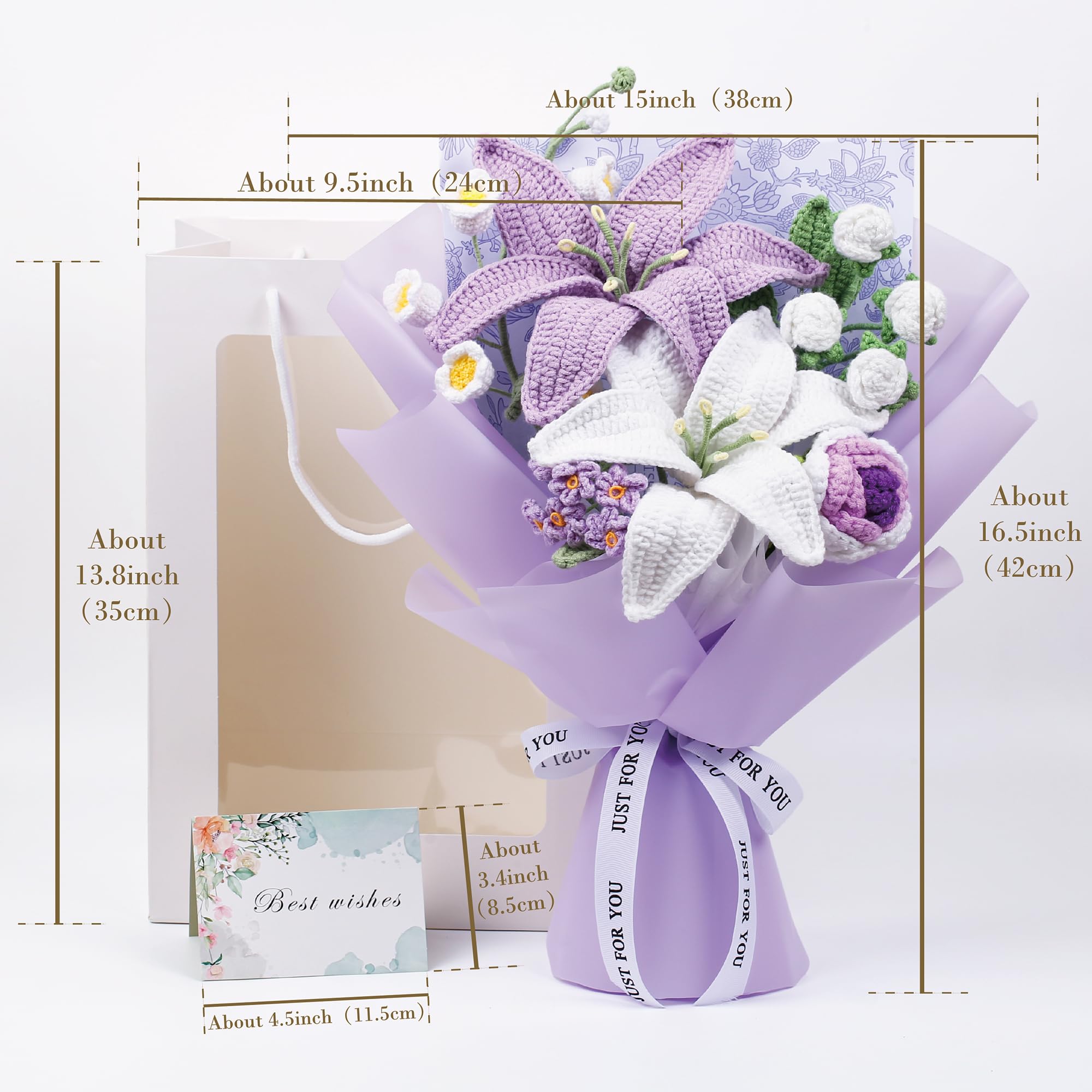 Amazon.com: EZsenses Crochet Flower Bouquet, Handmade Knitted Lily