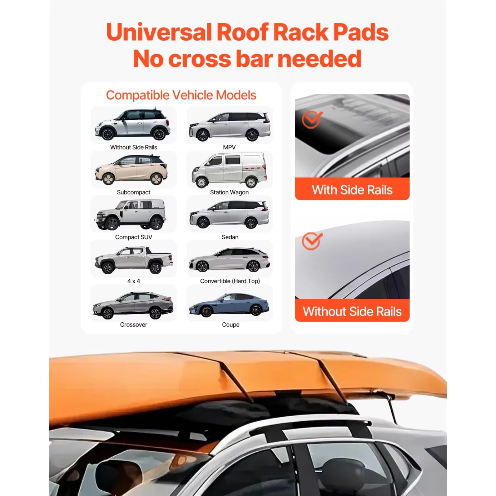Dachträger Weiche Pads 31,5" Universal-Autodachgepäckträger-Pad 176LBS Gepäck-Kajakträger Für SUP-Kanu-Snowboard-Paddle-Board