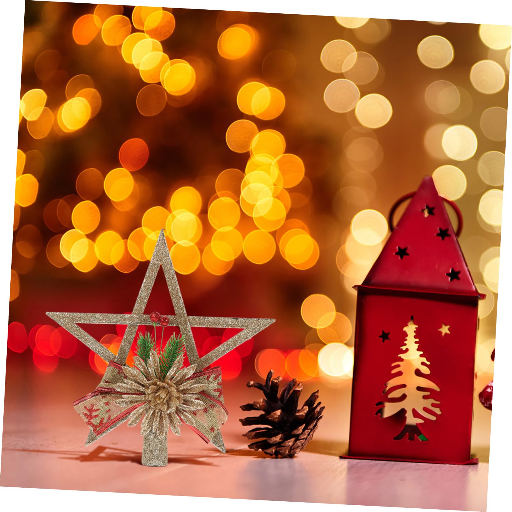 Alipis 5stücke Dekorative Weihnachtsbaumspitze Zackiger Stern Für Festliche Baumdekoration Wiederverwendbar Für Weihnachtsfeiern Und Fotokulissen